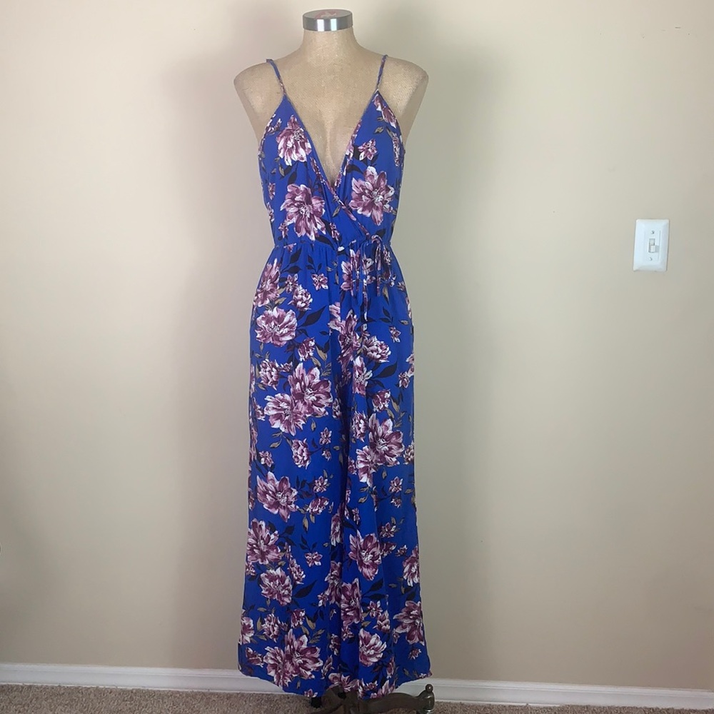 Band of Gypsies Floral Print Jumpsuit Sz Small EUC